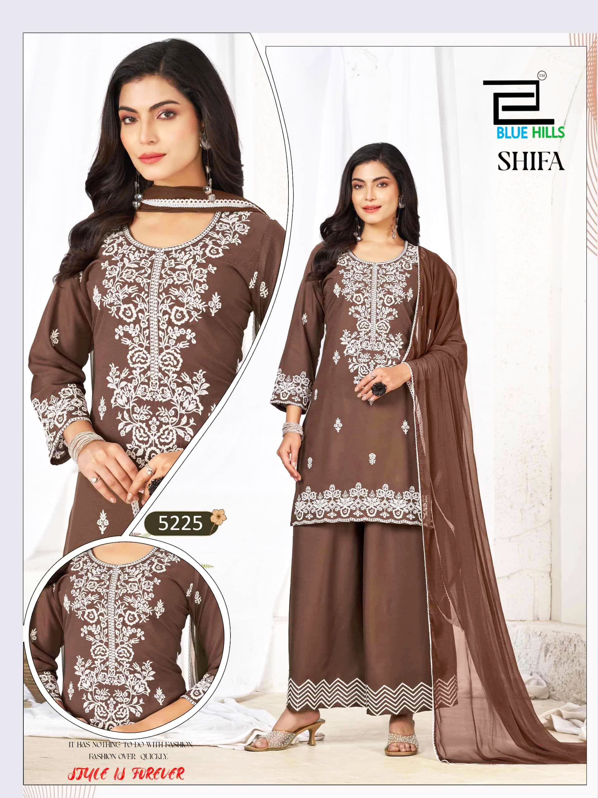 Blue Hills Presents Shifa Exclusive Designs 3 Piece Palazzo Suit Collections