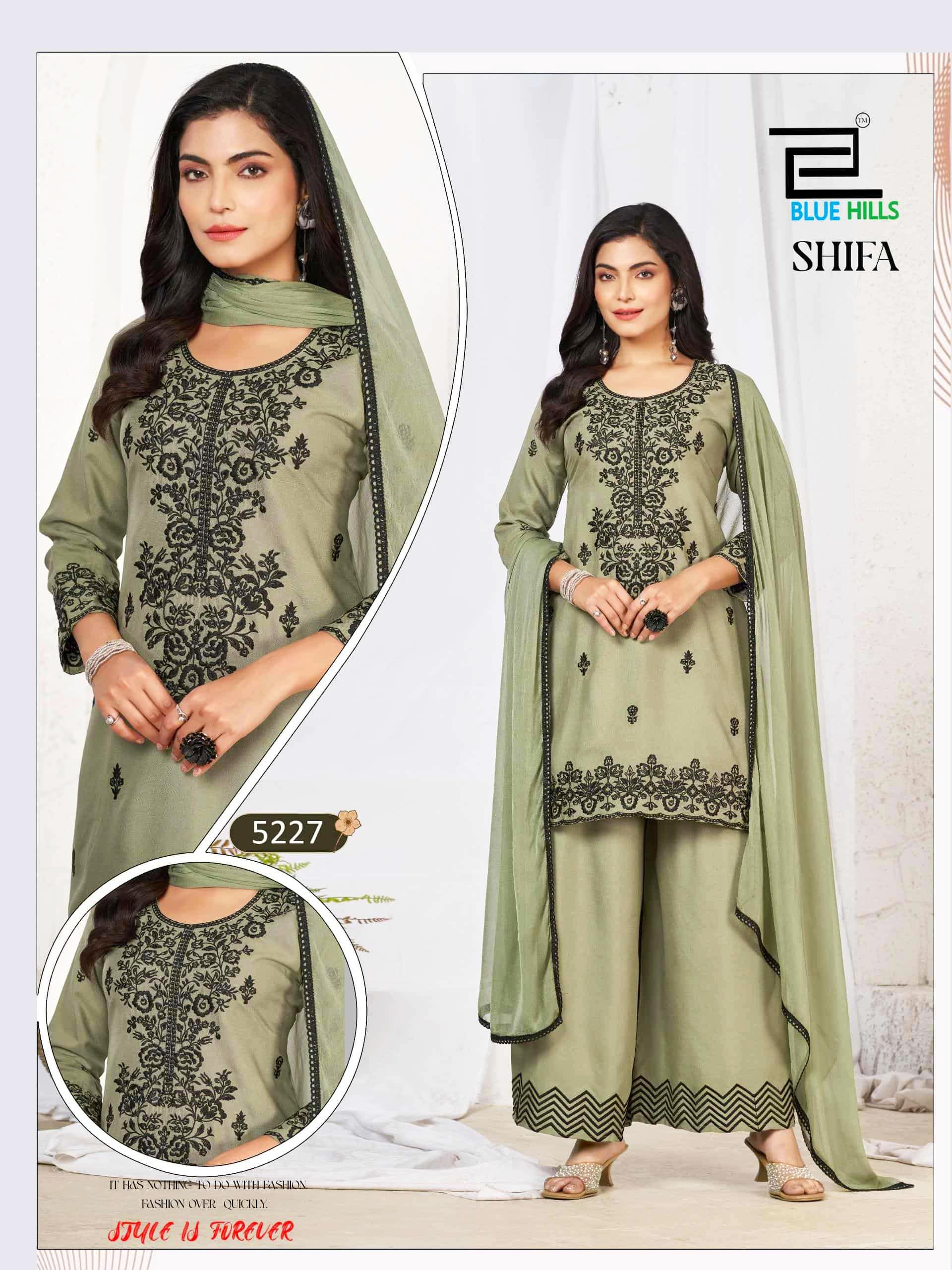Blue Hills Presents Shifa Exclusive Designs 3 Piece Palazzo Suit Collections