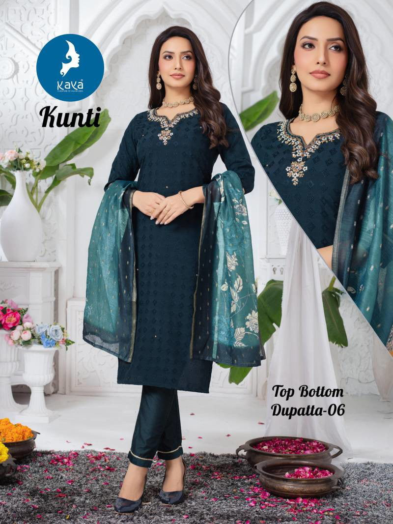Kaya Kunti Chandelier Jacquard With Digital Printed Kurti Set Collections