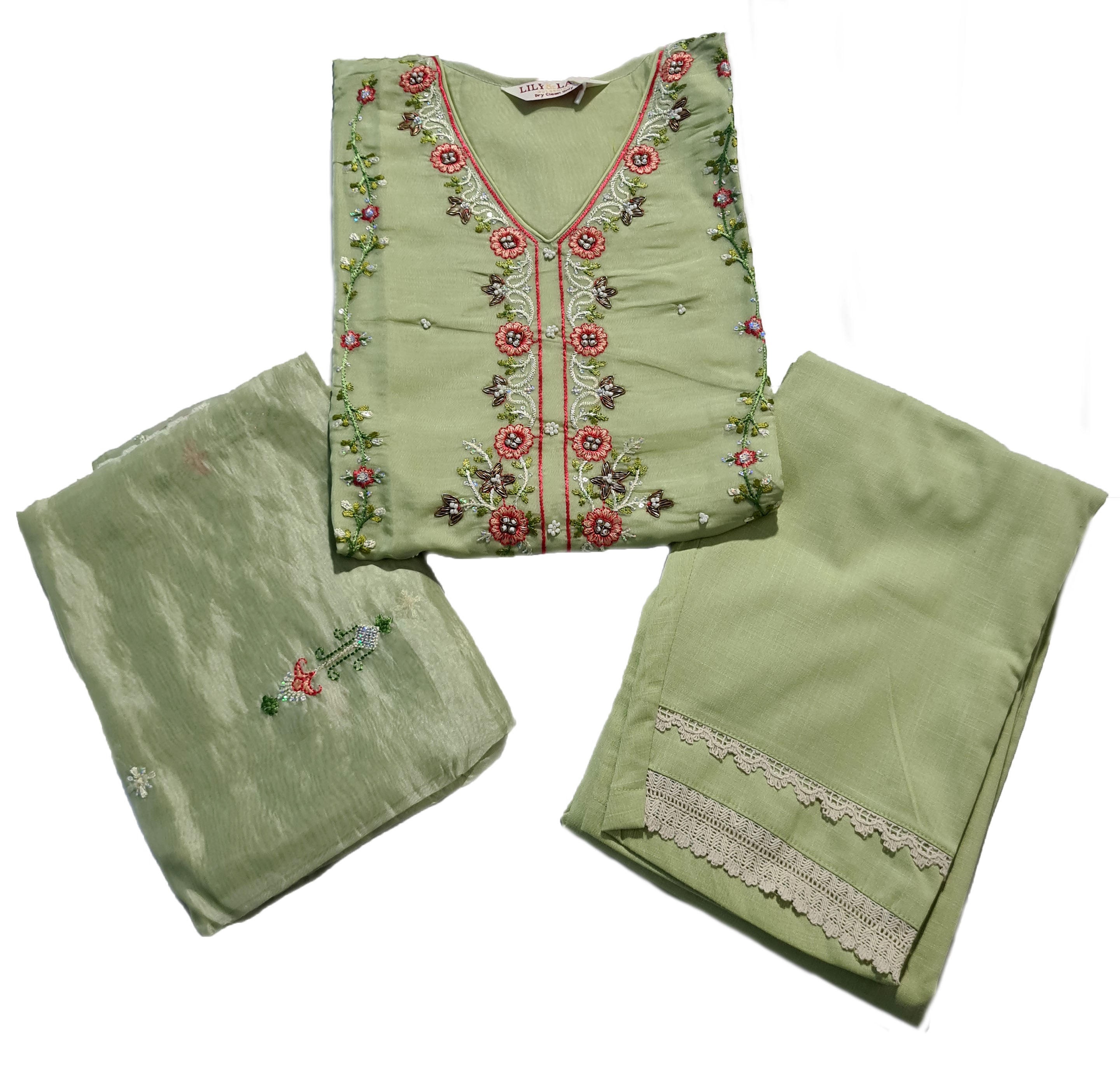 Lily and Lali Nazakat Party Style Kurti with Pant and Dupatta Collections