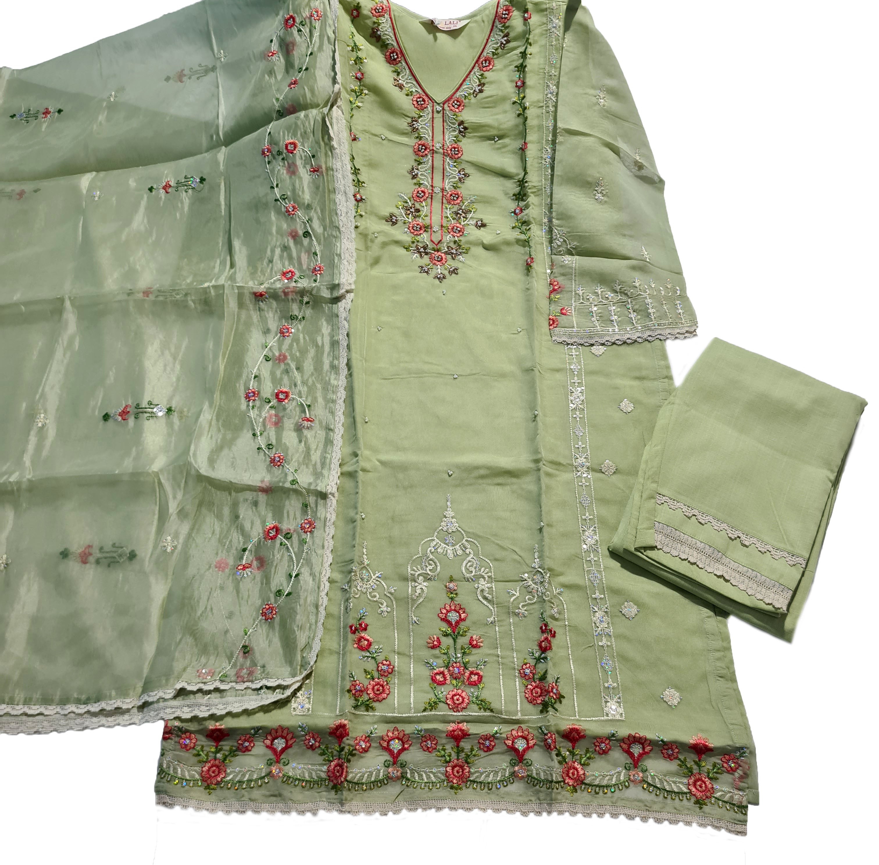 Lily and Lali Nazakat Party Style Kurti with Pant and Dupatta Collections