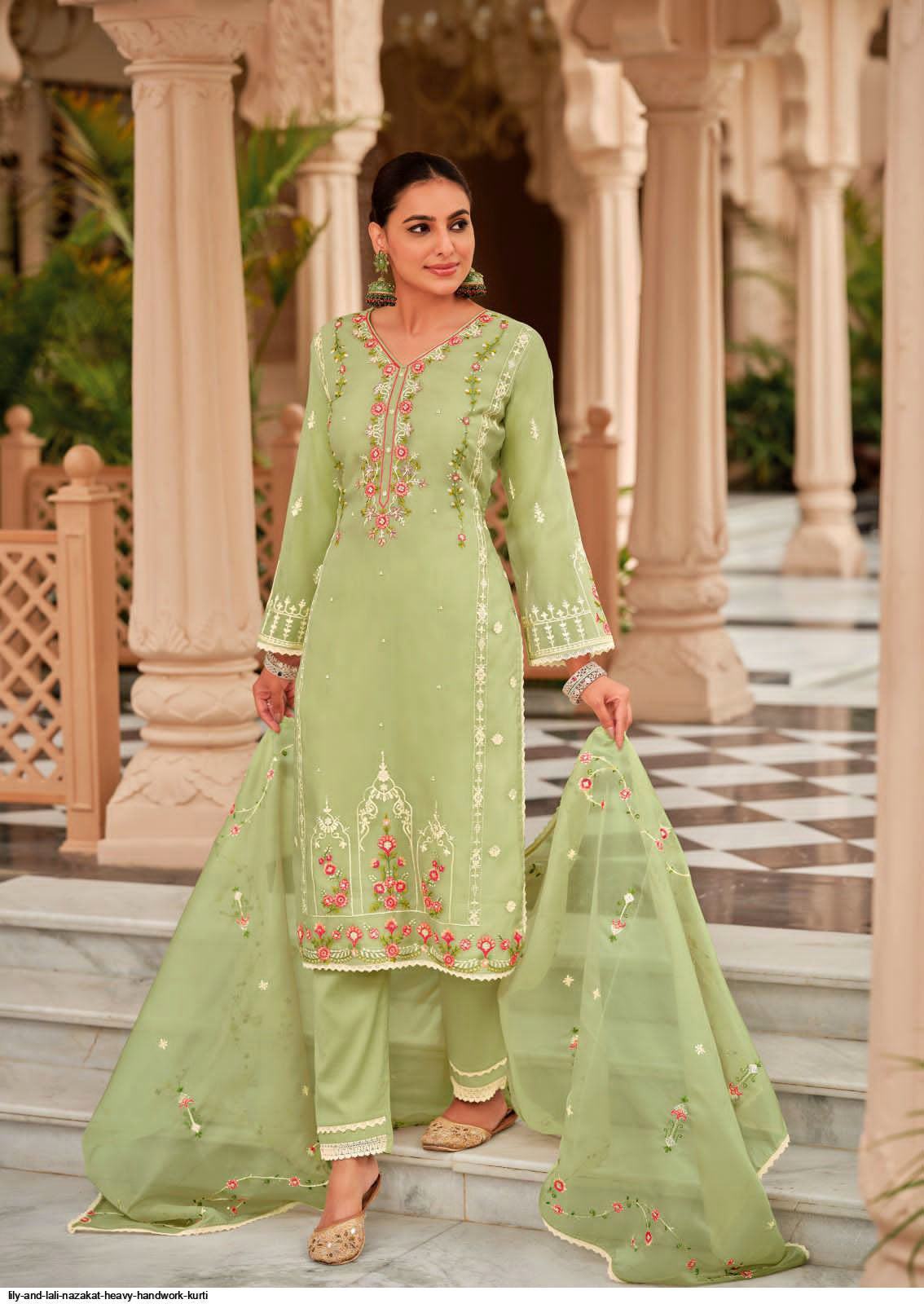 Lily and Lali Nazakat Party Style Kurti with Pant and Dupatta Collections