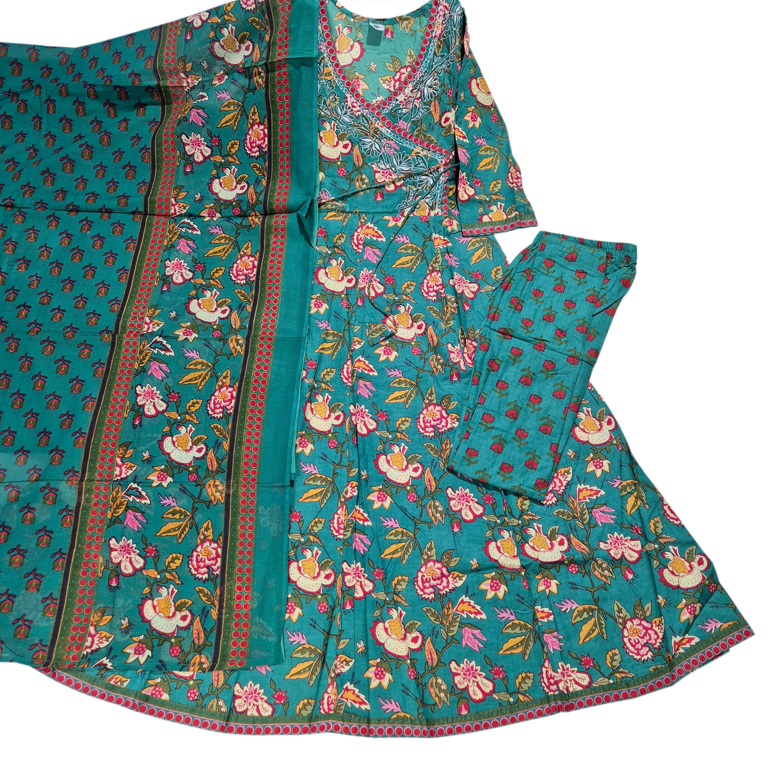 Cotton Fancy Dress Top with Pant and Dupatta Collection