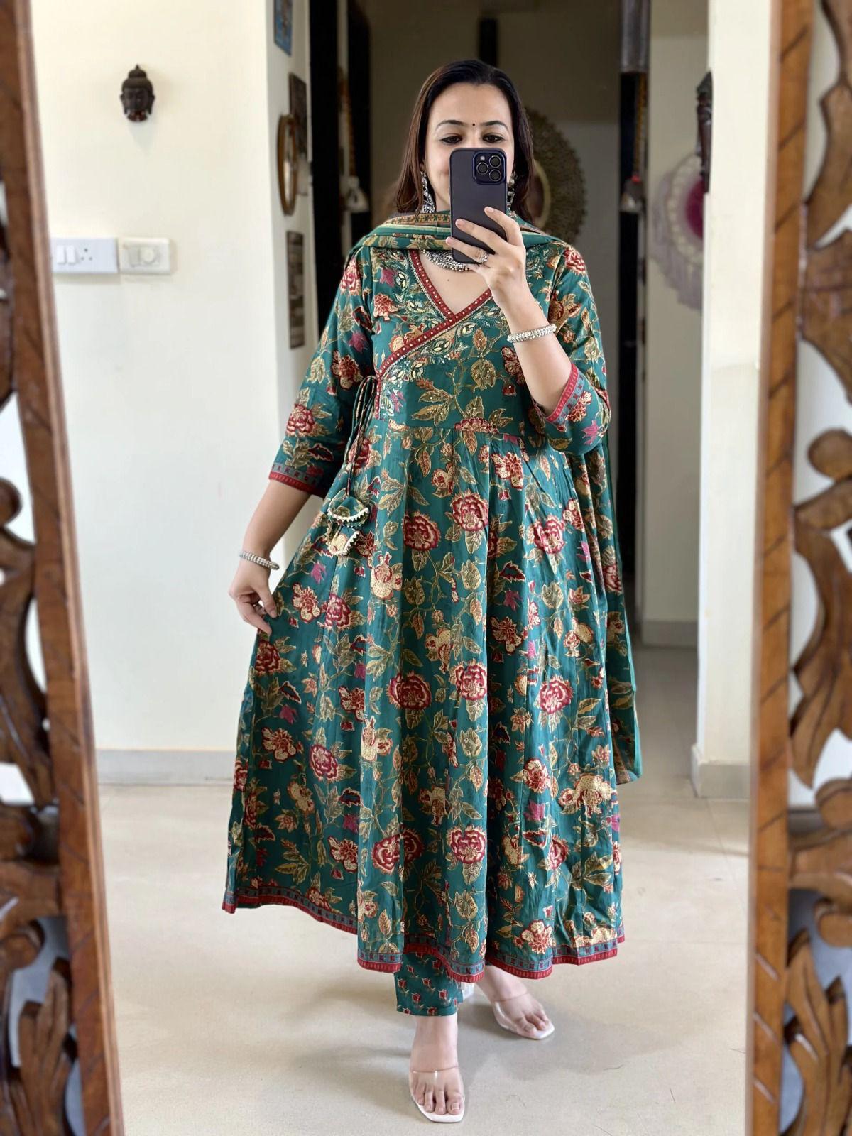 Cotton Fancy Dress Top with Pant and Dupatta Collection