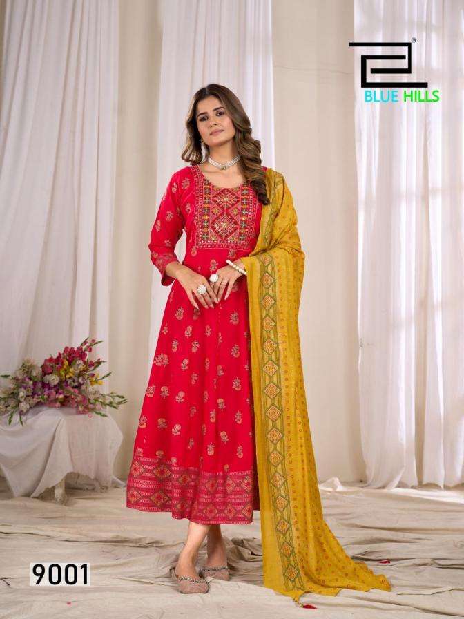 Blue Hills Presents Ritu Special VOL-9 Rayon Anarkali Style Readymade Big Size Gown With Dupatta Collections