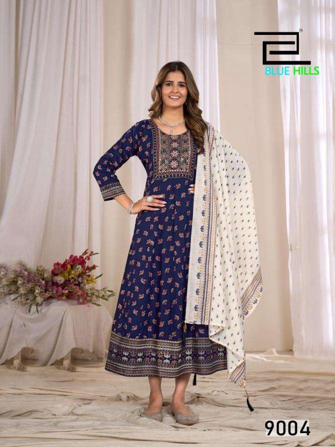 Blue Hills Presents Ritu Special VOL-9 Rayon Anarkali Style Readymade Big Size Gown With Dupatta Collections