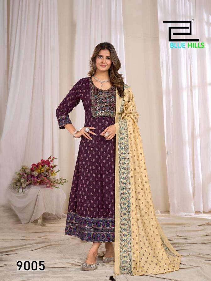 Blue Hills Presents Ritu Special VOL-9 Rayon Anarkali Style Readymade Big Size Gown With Dupatta Collections