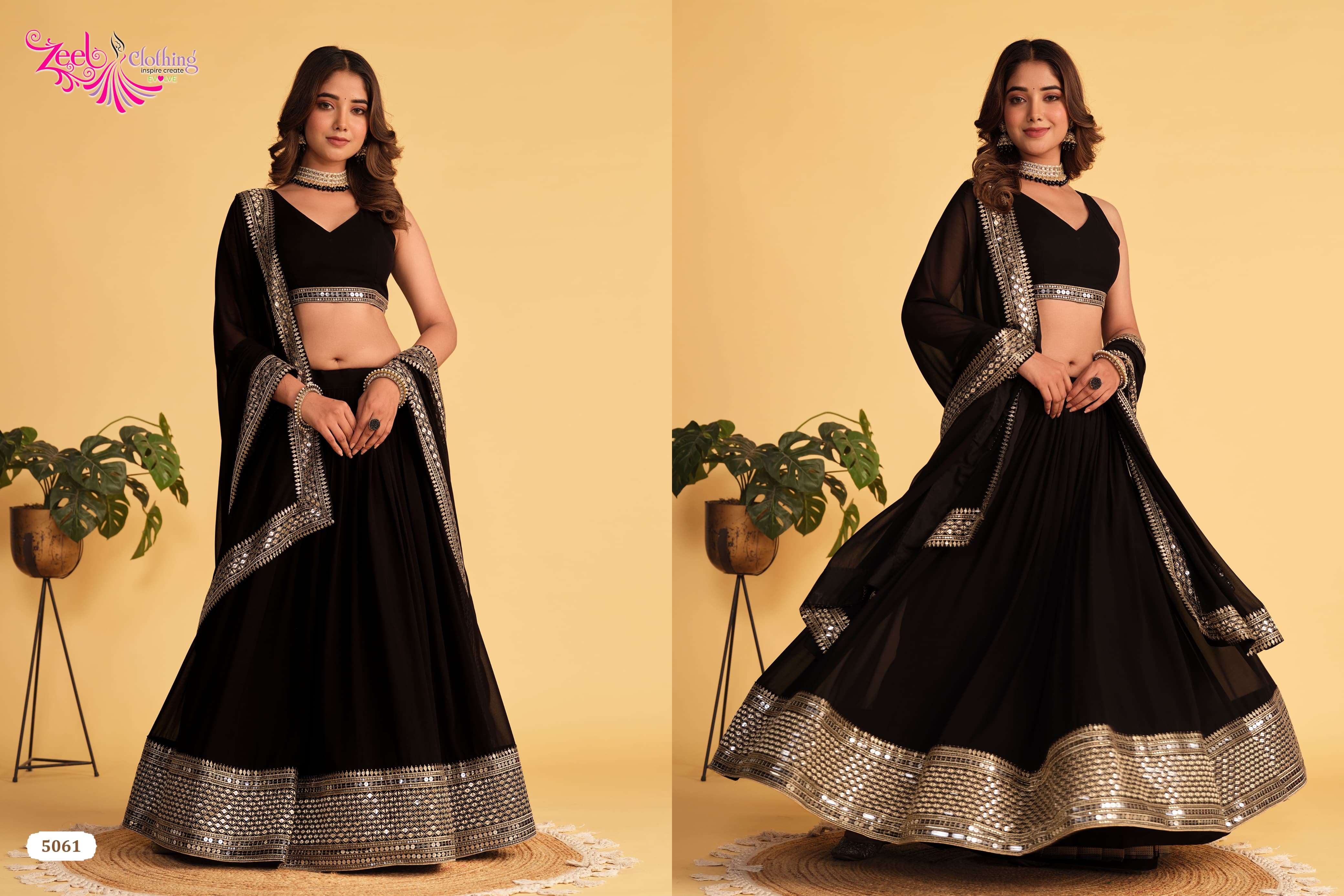 Zeel Clothing Antique Aura Soft Net Lehenga Collections
