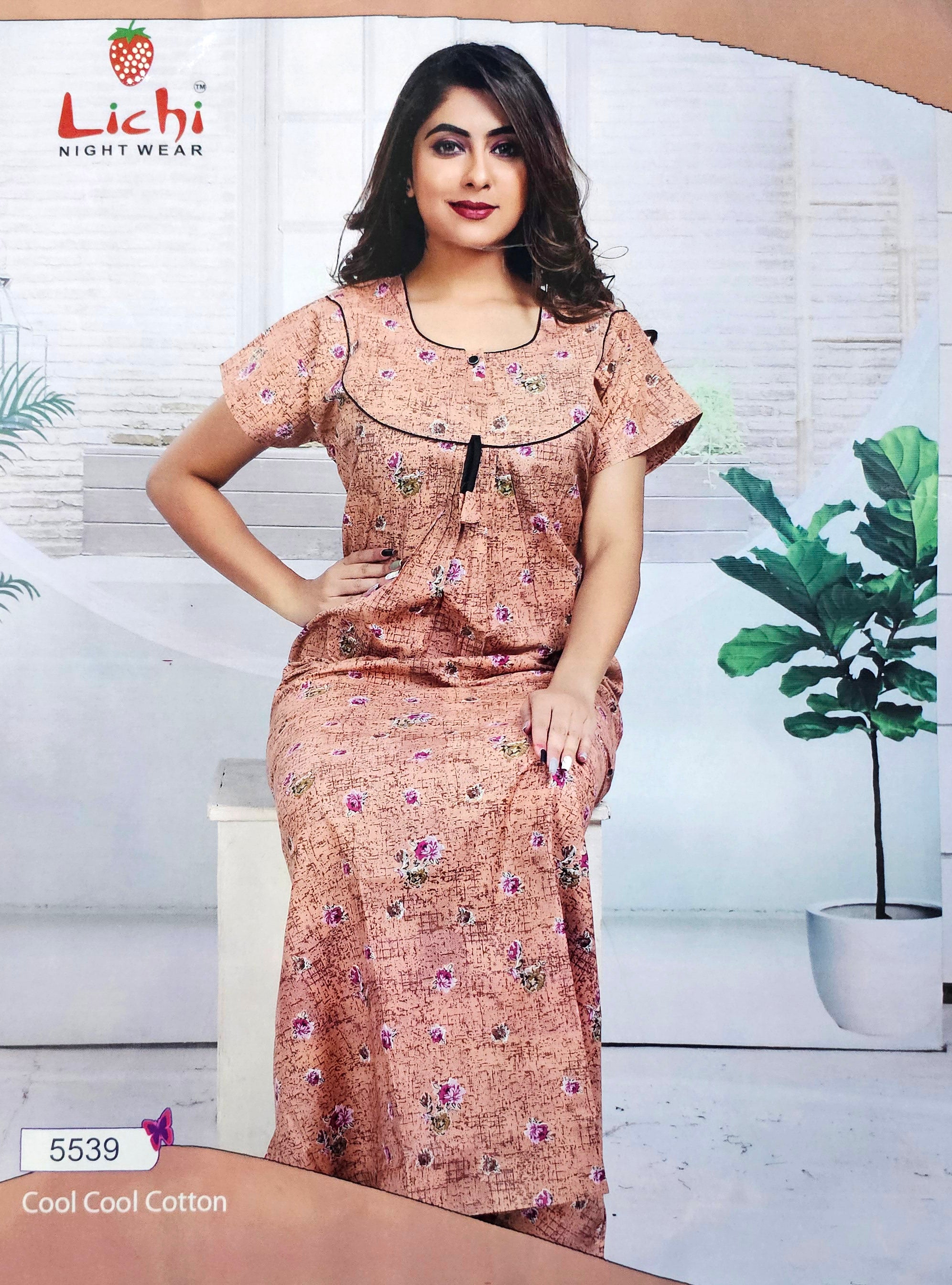 Lichi Cool Cool Printed Cotton Night Gown