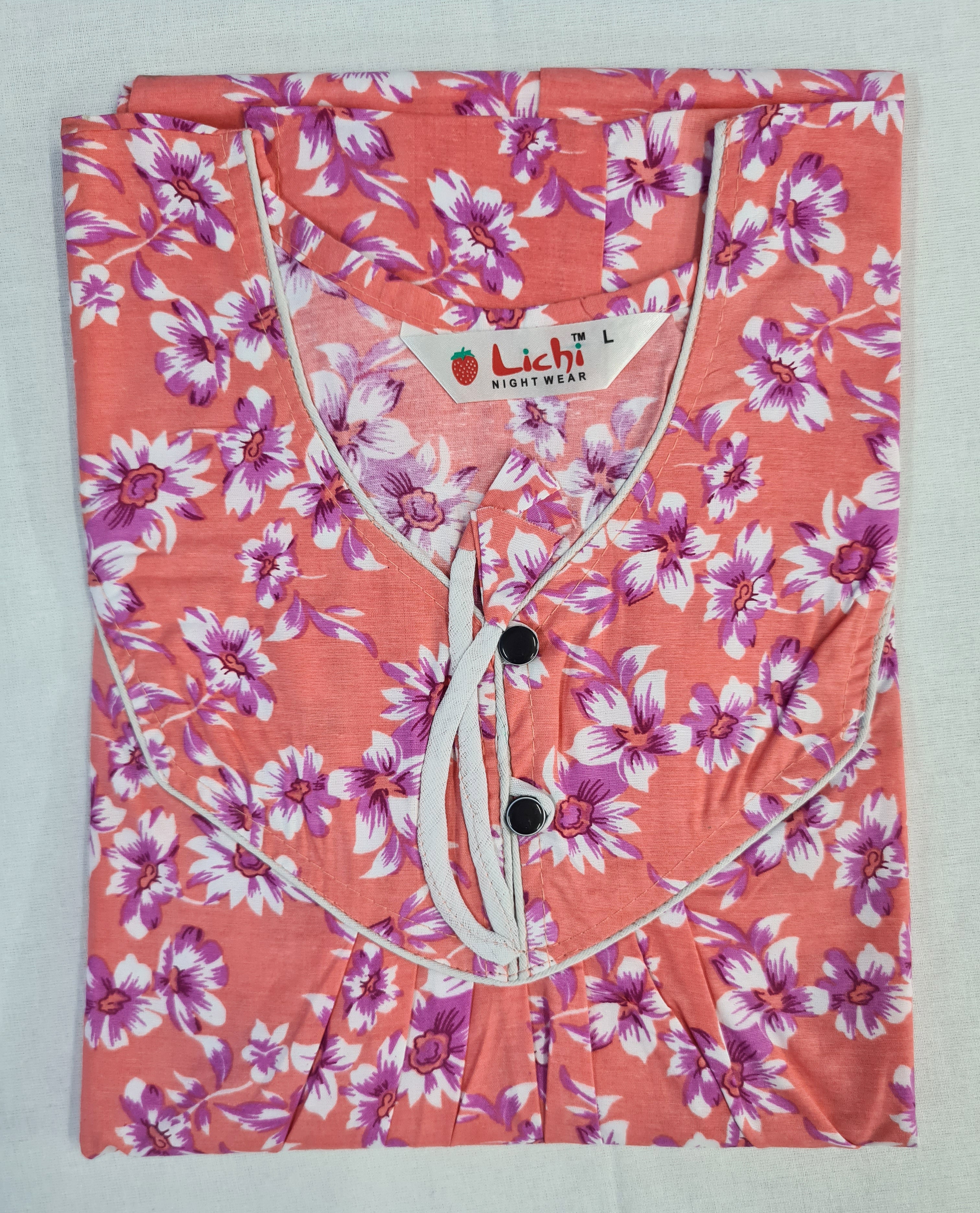 Lichi Cool Cool Printed Cotton Night Gown