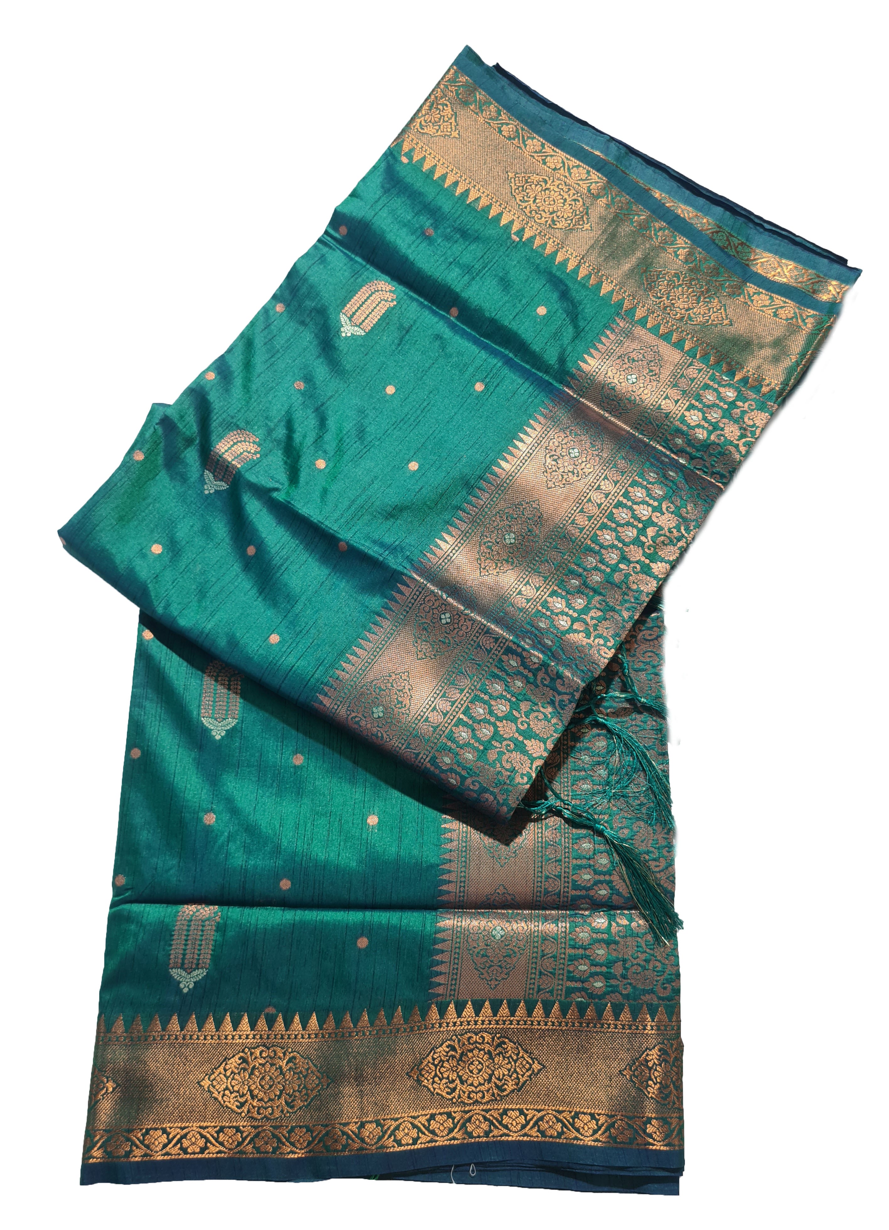 Rajbeer Presents Klaura Silk Amazing Tessar Silk Copper Zari Handloom Weaving Sarees
