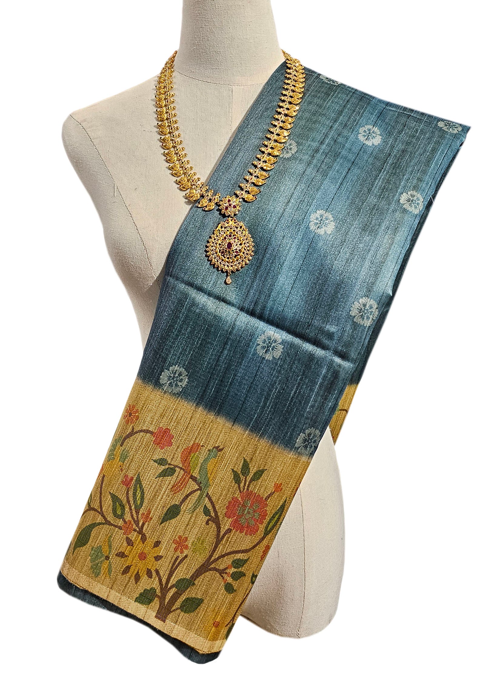 Semi Tusaar Antic Design Sarees