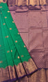 Kanchi Vegan Silk Saree With Contrast Blouse and Rich Jari Pallu
