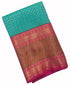 Kanchi Vegan Silk Saree With Contrast Blouse and Rich Jari Pallu