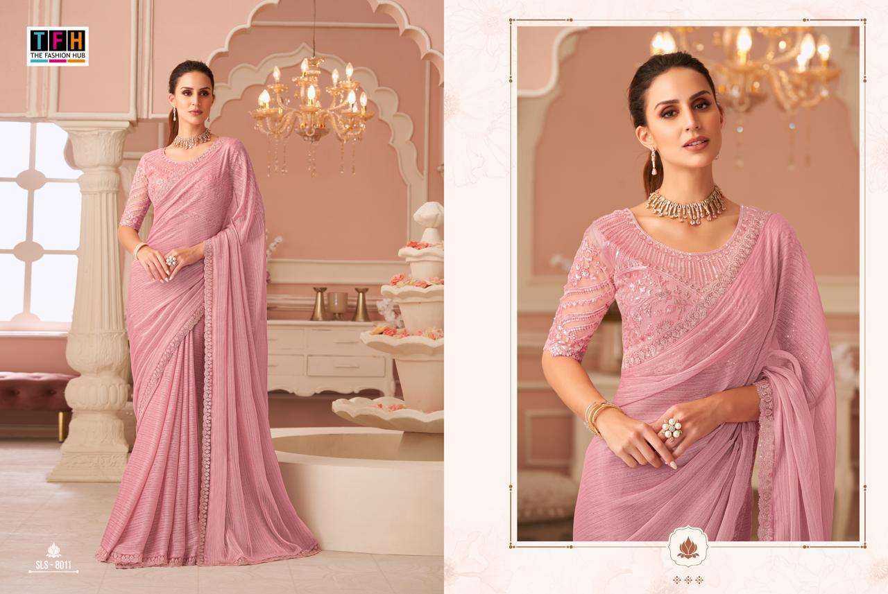 TFH Presents Salsa Style Designer Sarees With stitched blouse – ready size 36, margin up to 40