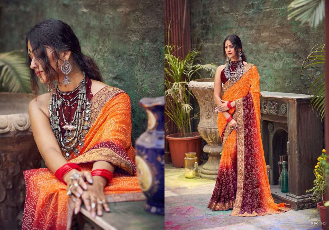 Shubhshree Creation Ghoomer  Designer Traditional Bandhej Sarees