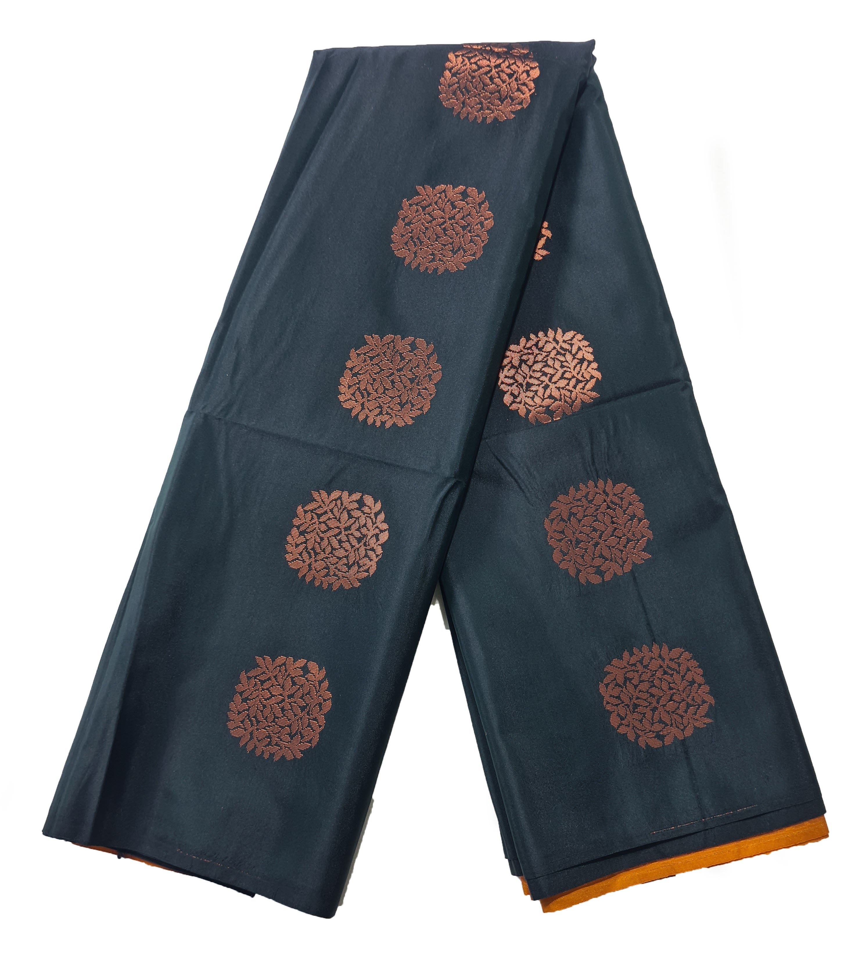 Kanchi Vegan Silk Saree With Contrast Blouse and Rich Jari Pallu