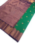 Kanchi Vegan Silk Saree With Contrast Blouse and Rich Jari Pallu