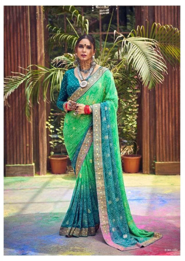 Shubhshree Creation Ghoomer Designer Traditional Bandhej Sarees