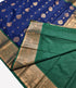 Kanchi Vegan Silk Saree With Contrast Blouse and Rich Jari Pallu
