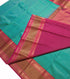 Kanchi Vegan Silk Saree With Contrast Blouse and Rich Jari Pallu