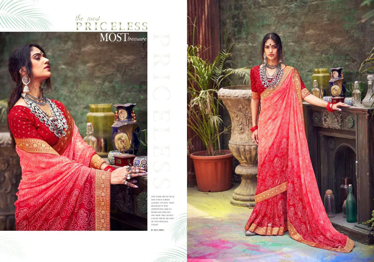 Shubhshree Creation Ghoomer Designer Traditional Bandhej Sarees