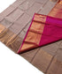 Kanchi Vegan Silk Saree With Contrast Blouse and Rich Jari Pallu