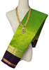 Korvai Kanchipuram Side Butta Checked pure silk cotton Sarees