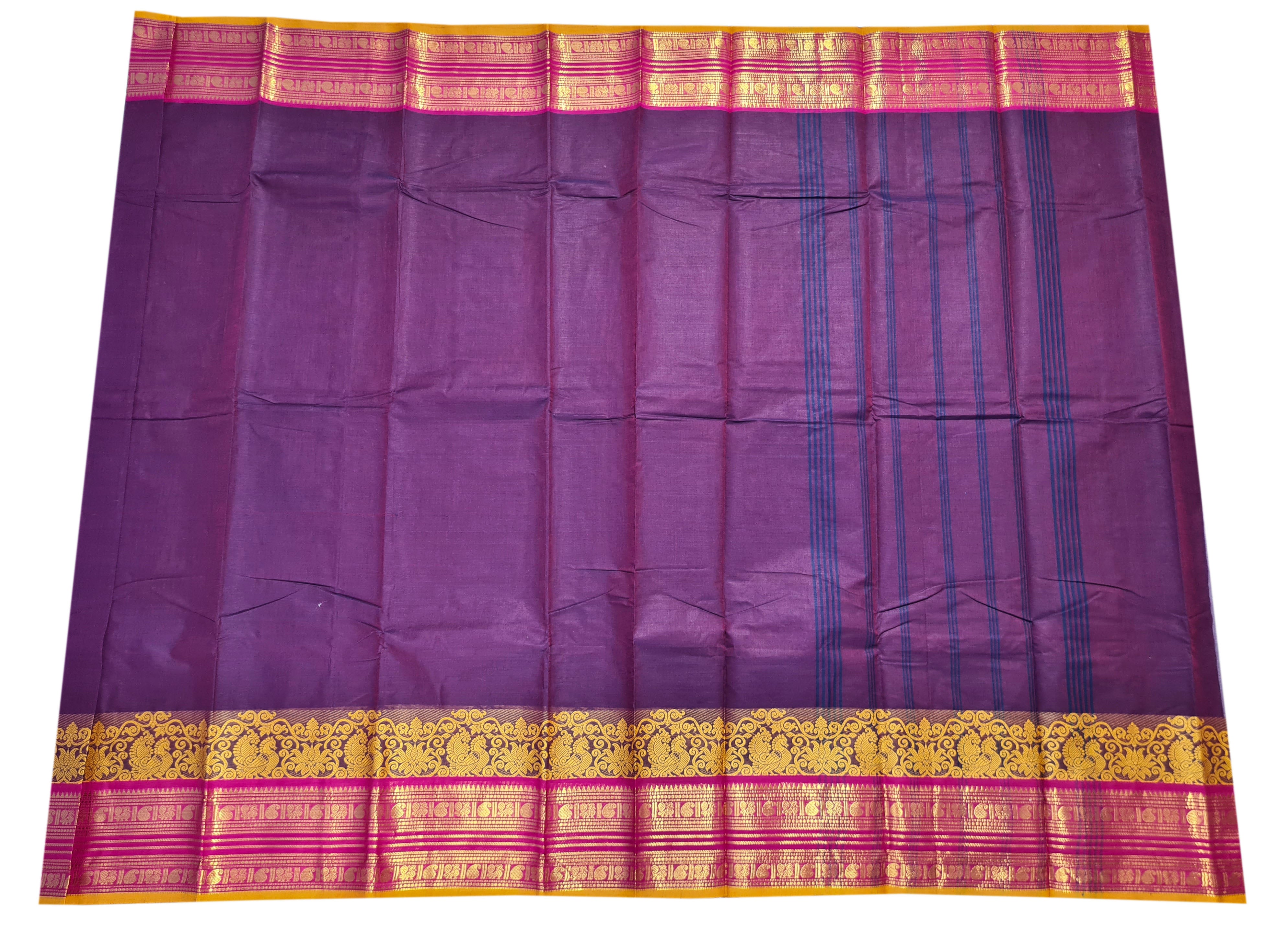 Kanchipuram pure Cotton Saree with running blouse