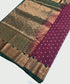 Kanchi Vegan Silk Saree With Contrast Blouse and Rich Jari Pallu