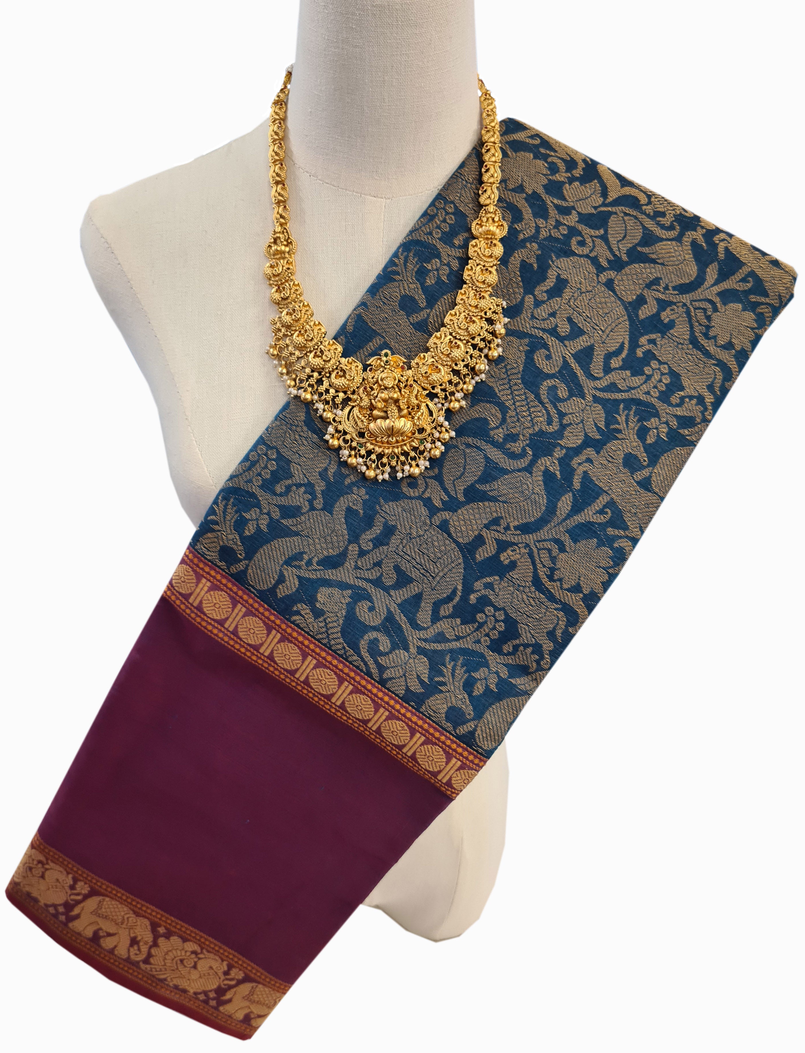 Kanchipuram Cotton Saree With Blouse