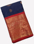 Kanchi Vegan Silk Saree With Contrast Blouse and Rich Jari Pallu