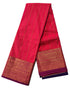 Kanchi Vegan Silk Saree With Contrast Blouse and Rich Jari Pallu