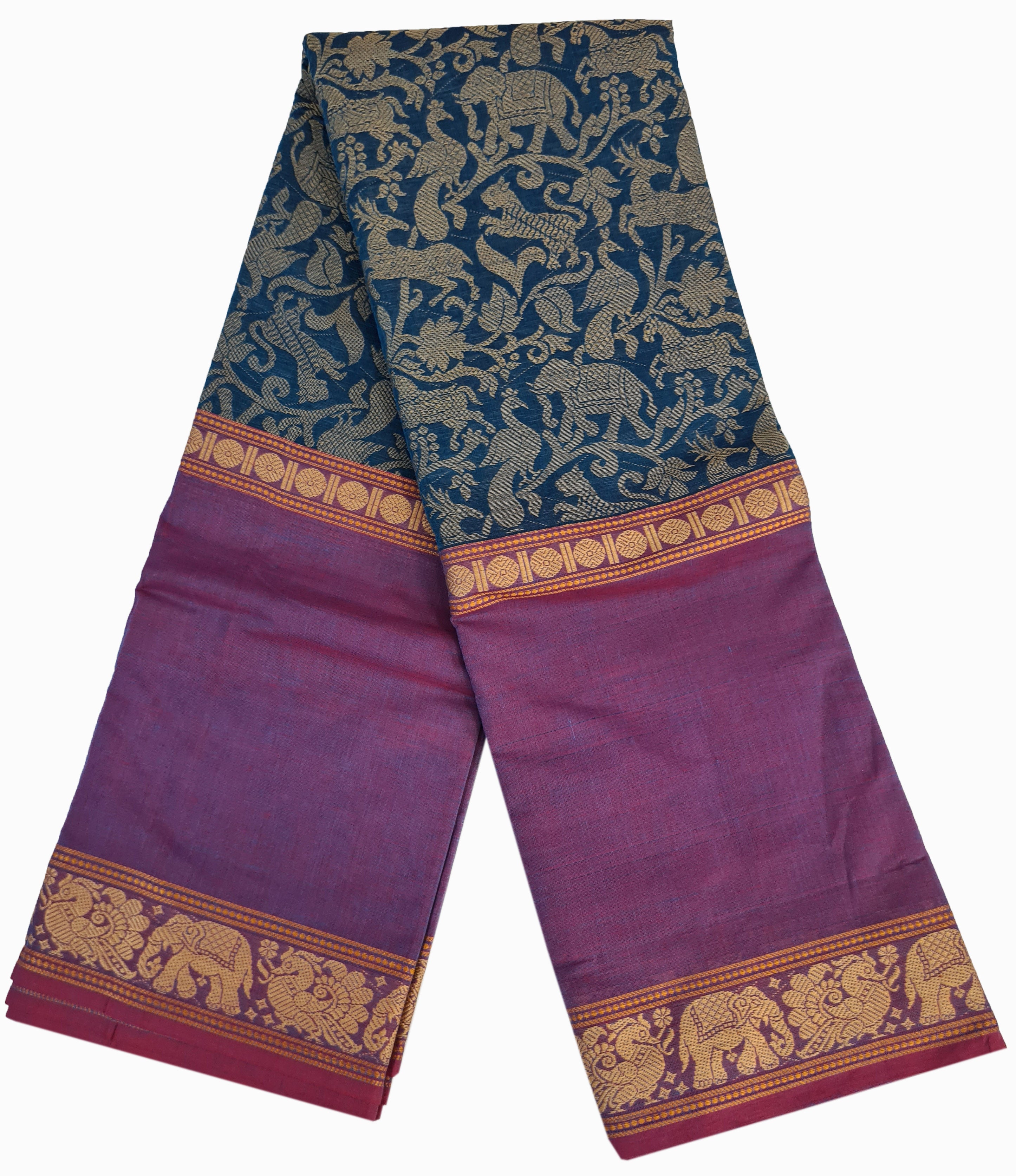 Kanchipuram Cotton Saree With Blouse