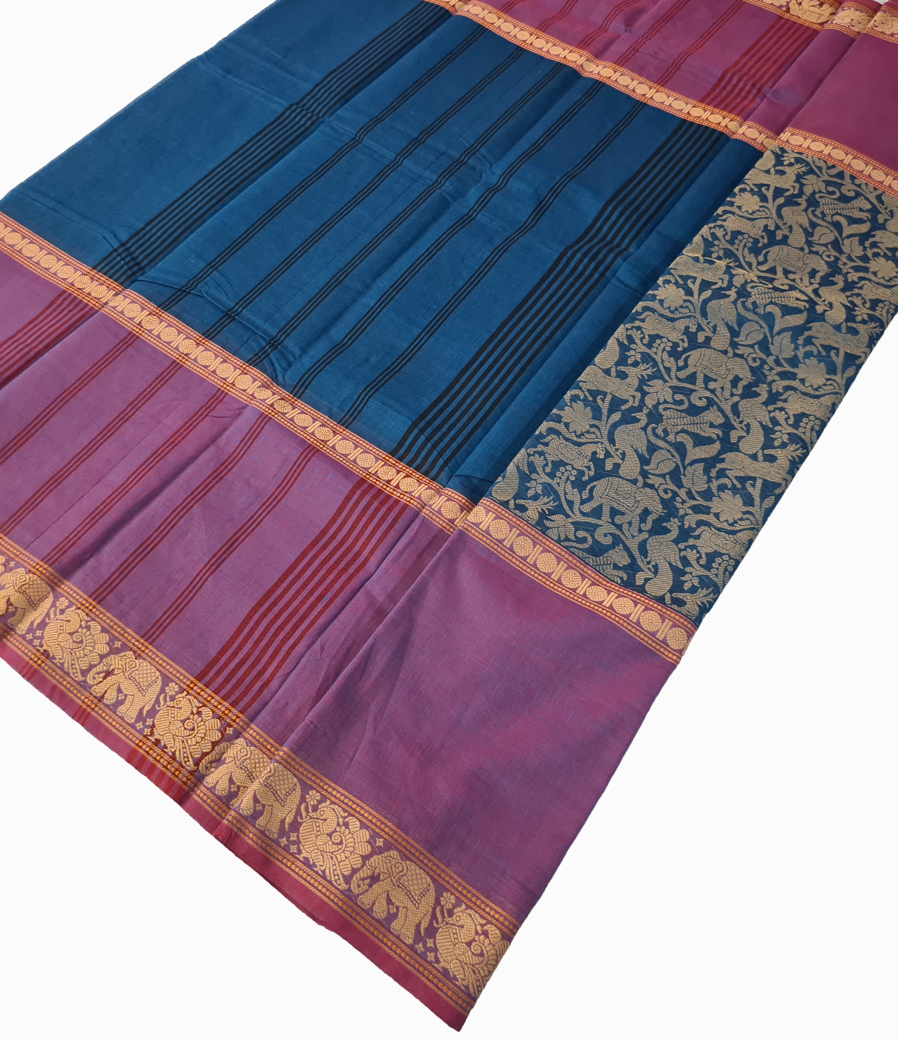 Kanchipuram Cotton Saree With Blouse