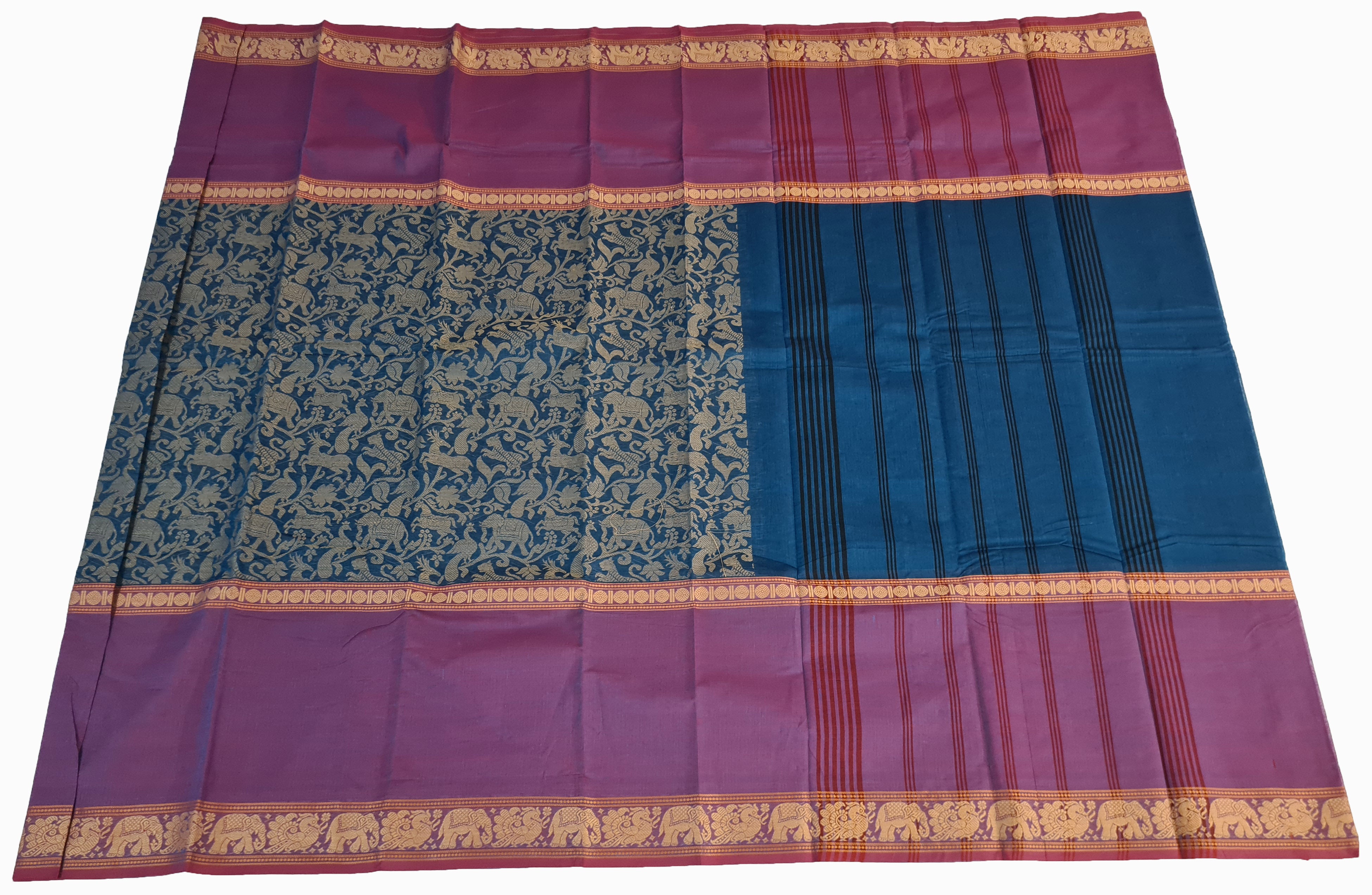 Kanchipuram Cotton Saree With Blouse