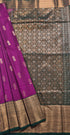 Kanchi Vegan Silk Saree With Contrast Blouse and Rich Jari Pallu