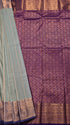 Kanchi Vegan Silk Saree With Contrast Blouse and Rich Jari Pallu