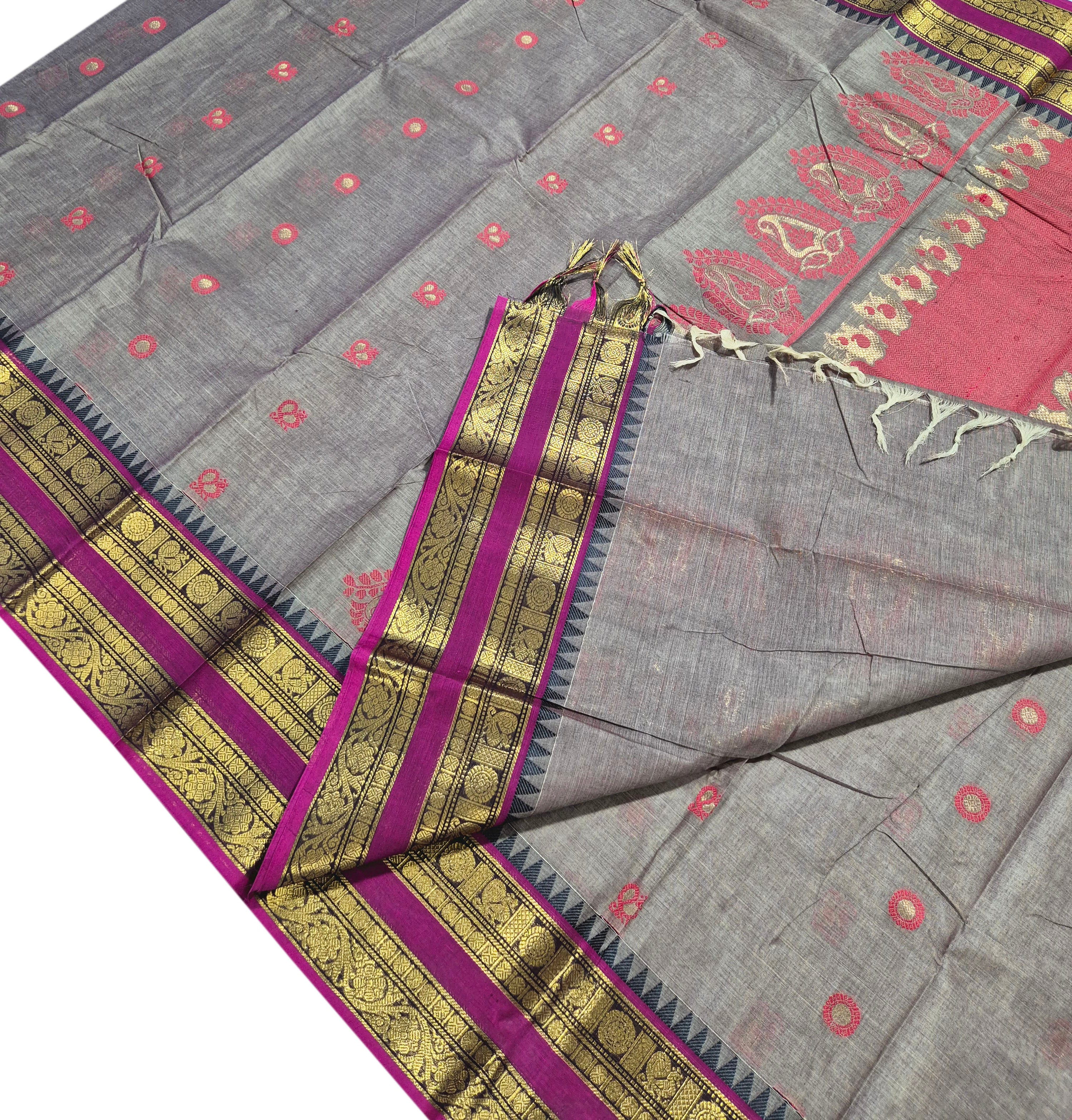 Kanchipuram Pure Rich pallu Cotton Sarees