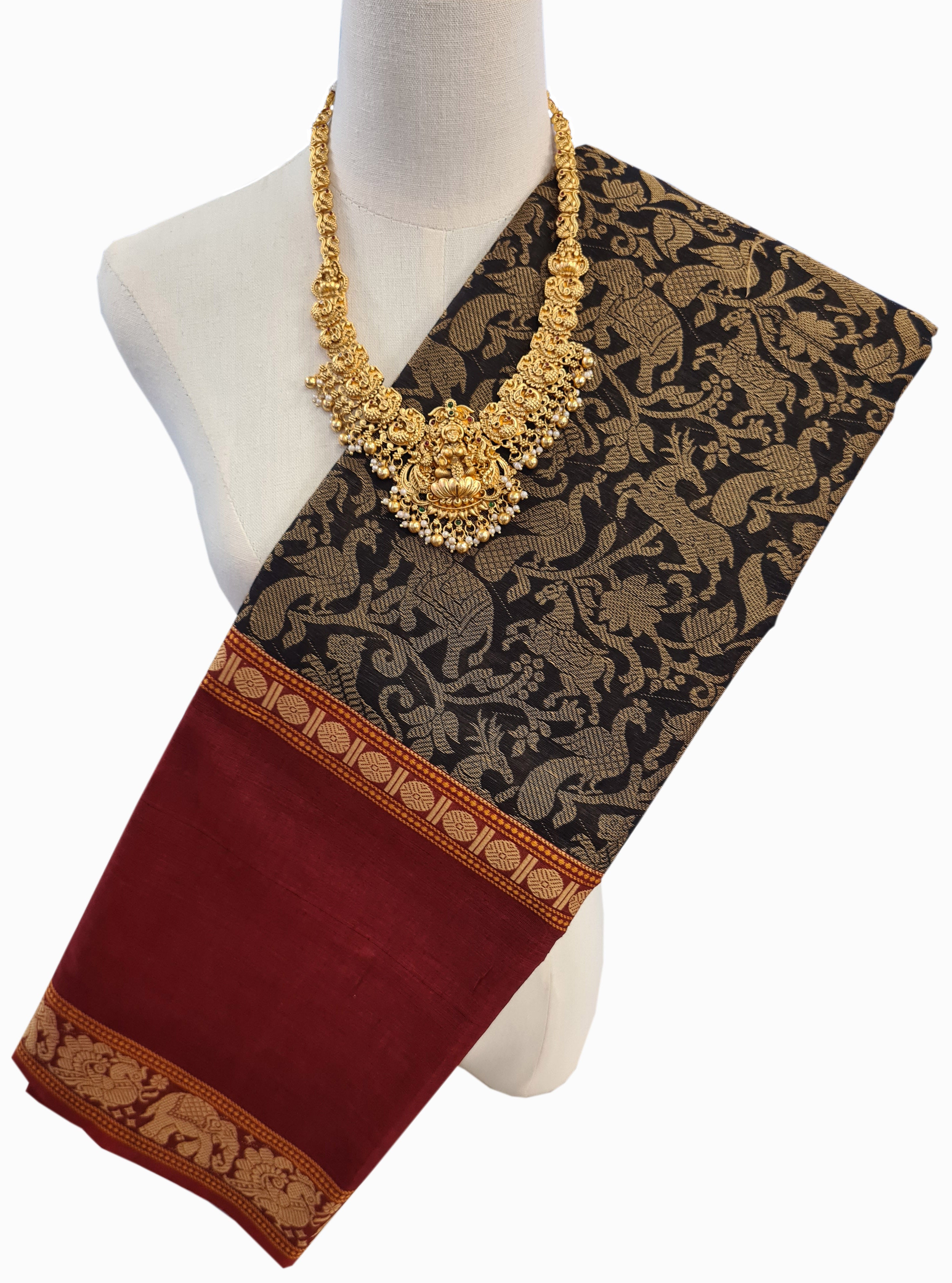 Kanchipuram Cotton Saree With Blouse