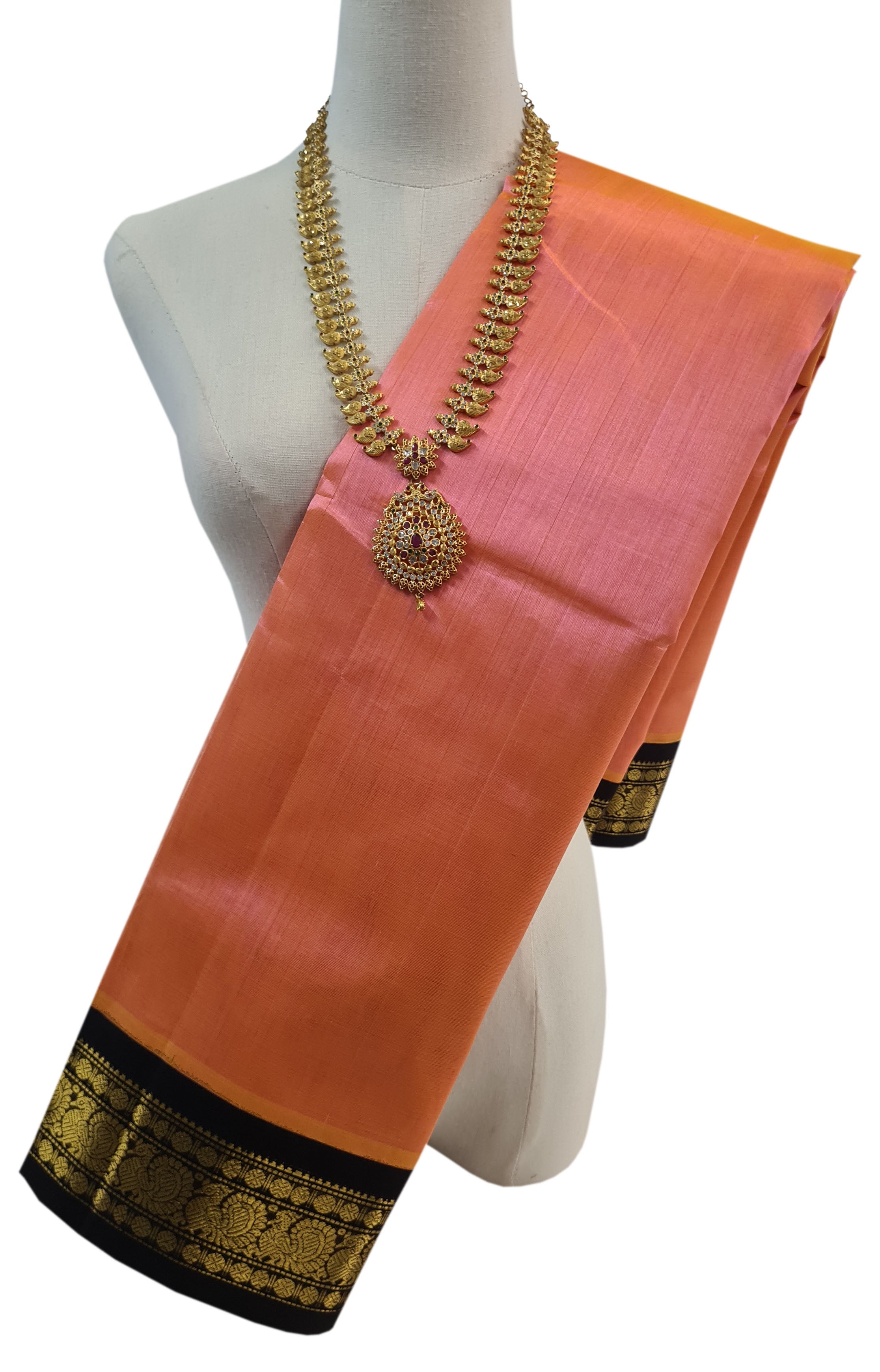 Korvai Kanchipuram pure silk cotton saree