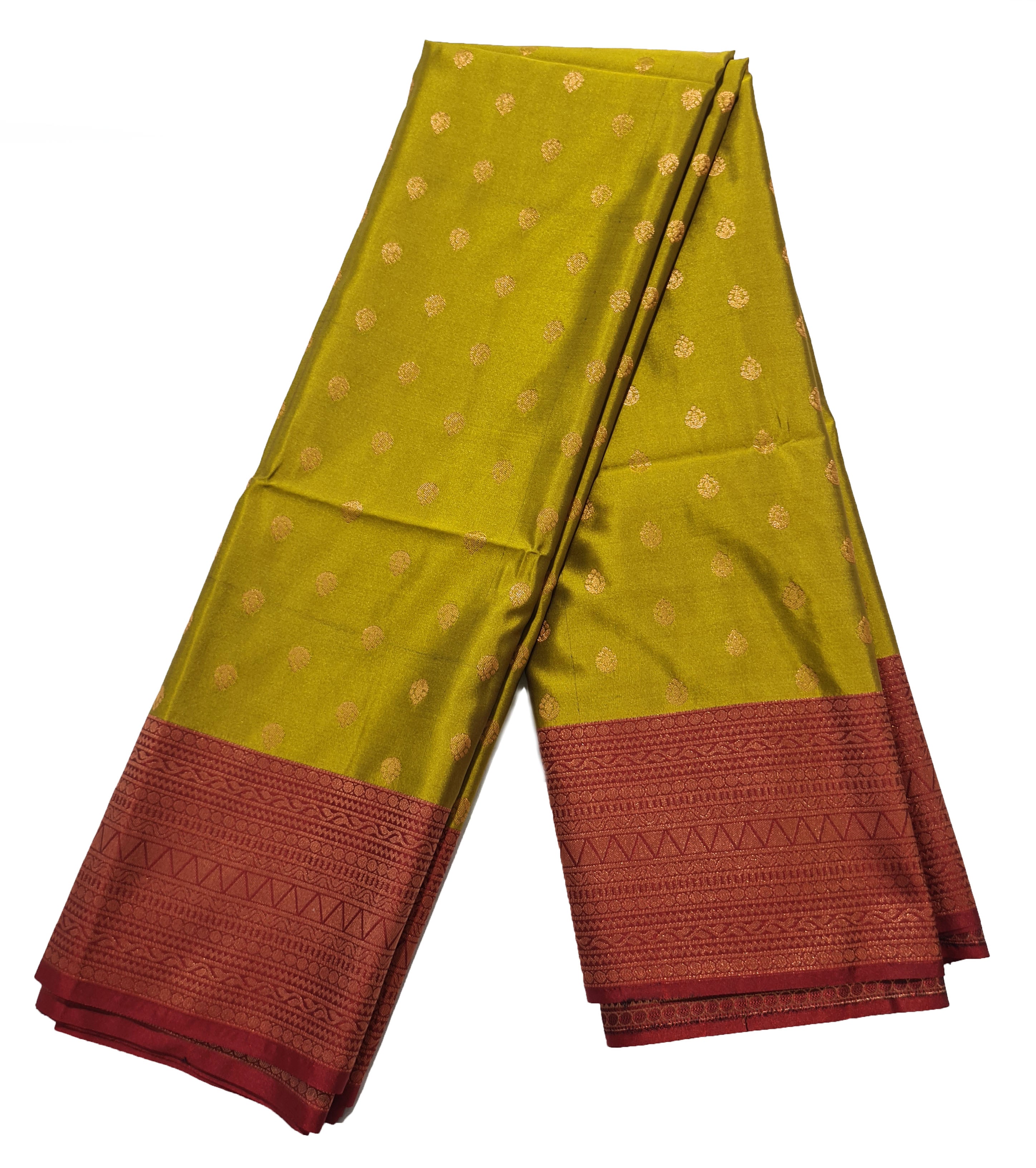 Kanchi Vegan Silk Saree With Contrast Blouse and Rich Jari Pallu