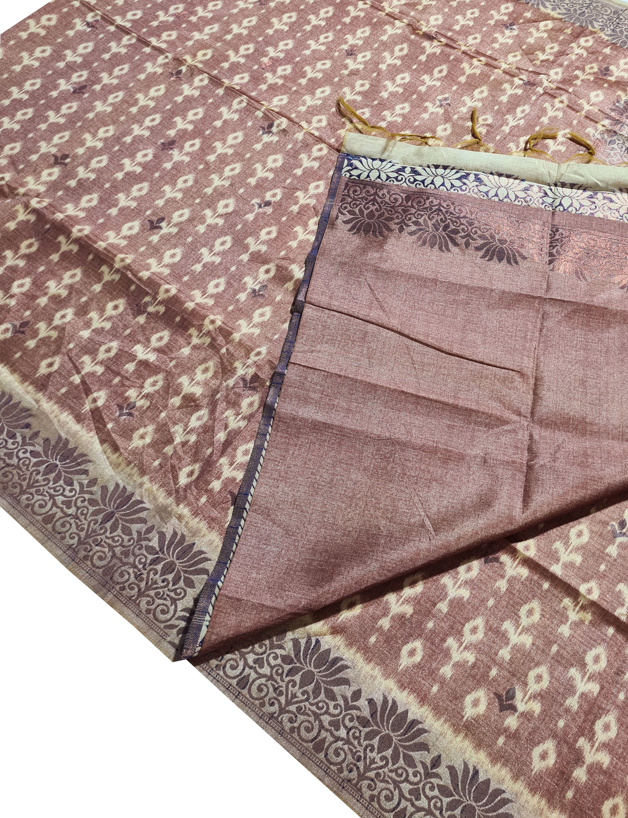 Semi Tussar Antic Design Sarees