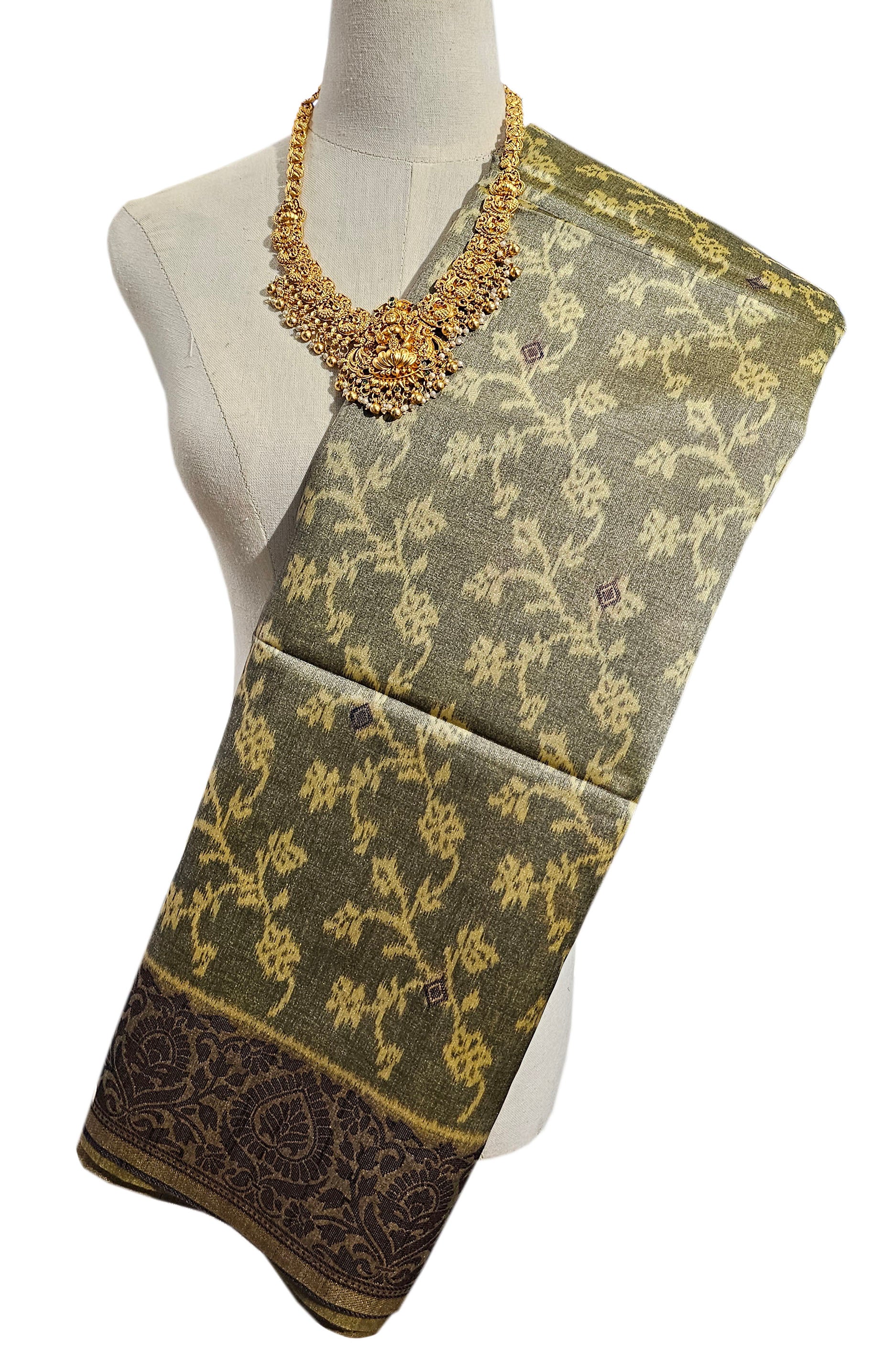 Semi Tussar Antic Design Sarees