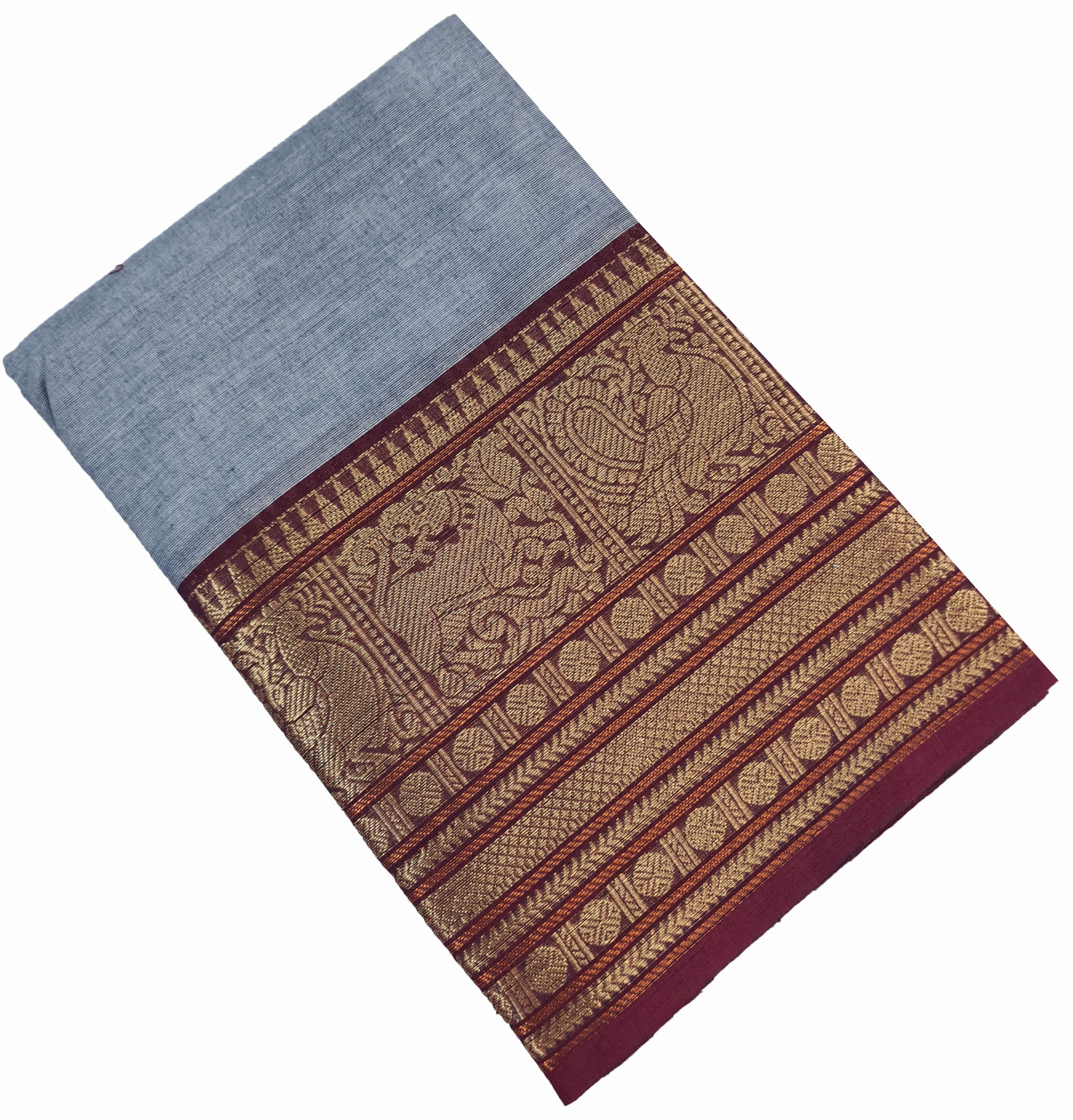 Kanchipuram Pure Cotton Saree With Blouse