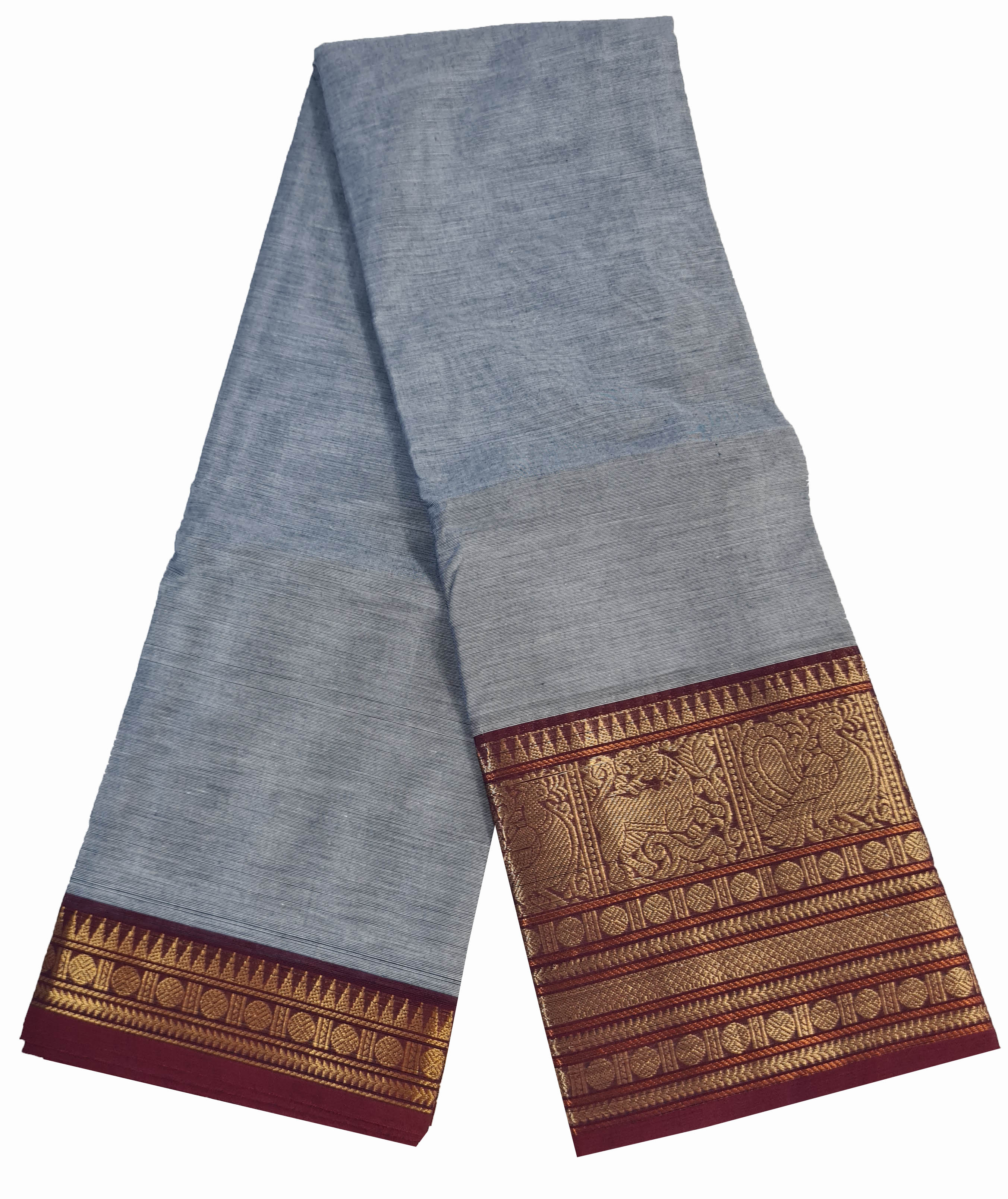 Kanchipuram Pure Cotton Saree With Blouse