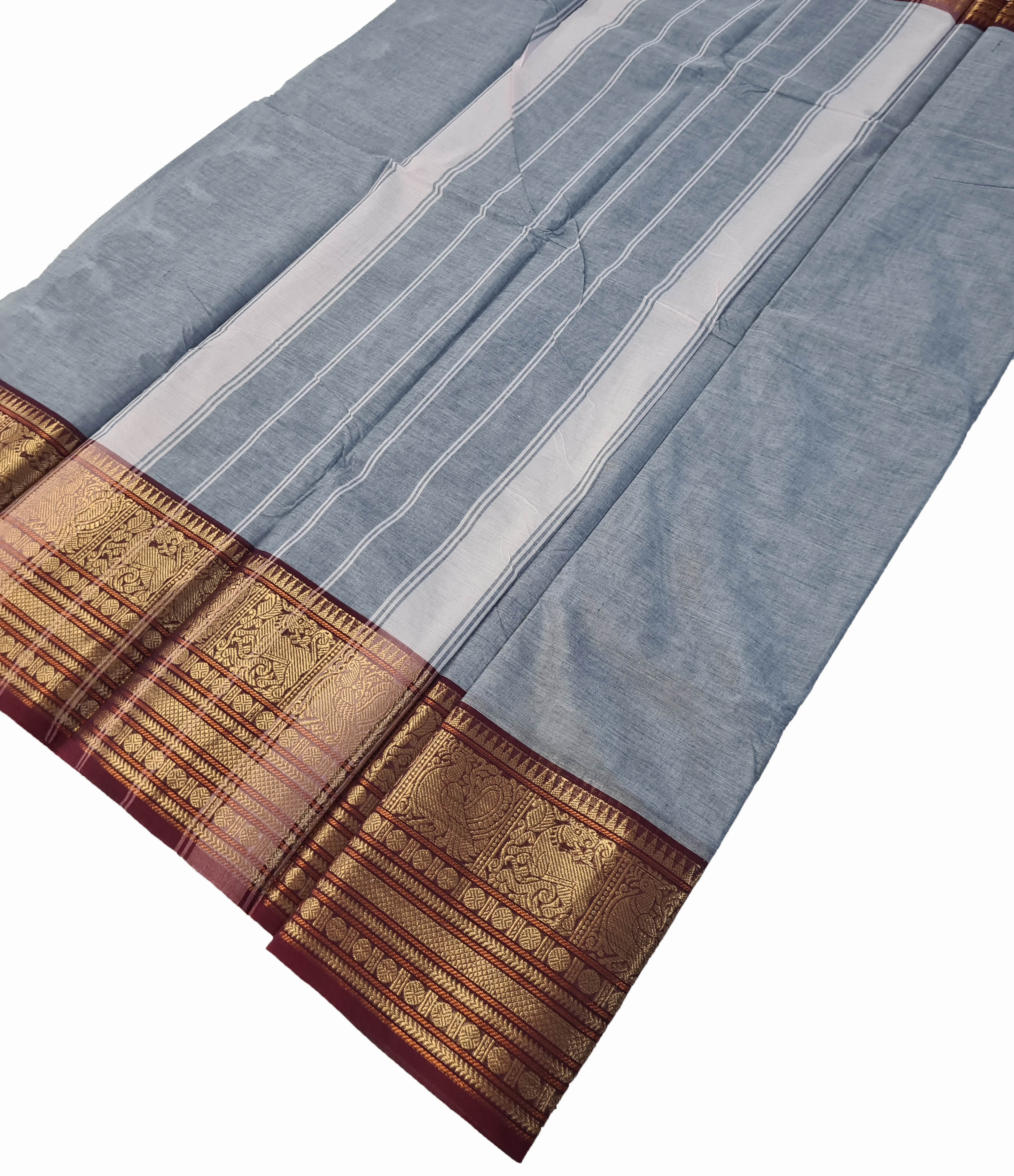 Kanchipuram Pure Cotton Saree With Blouse