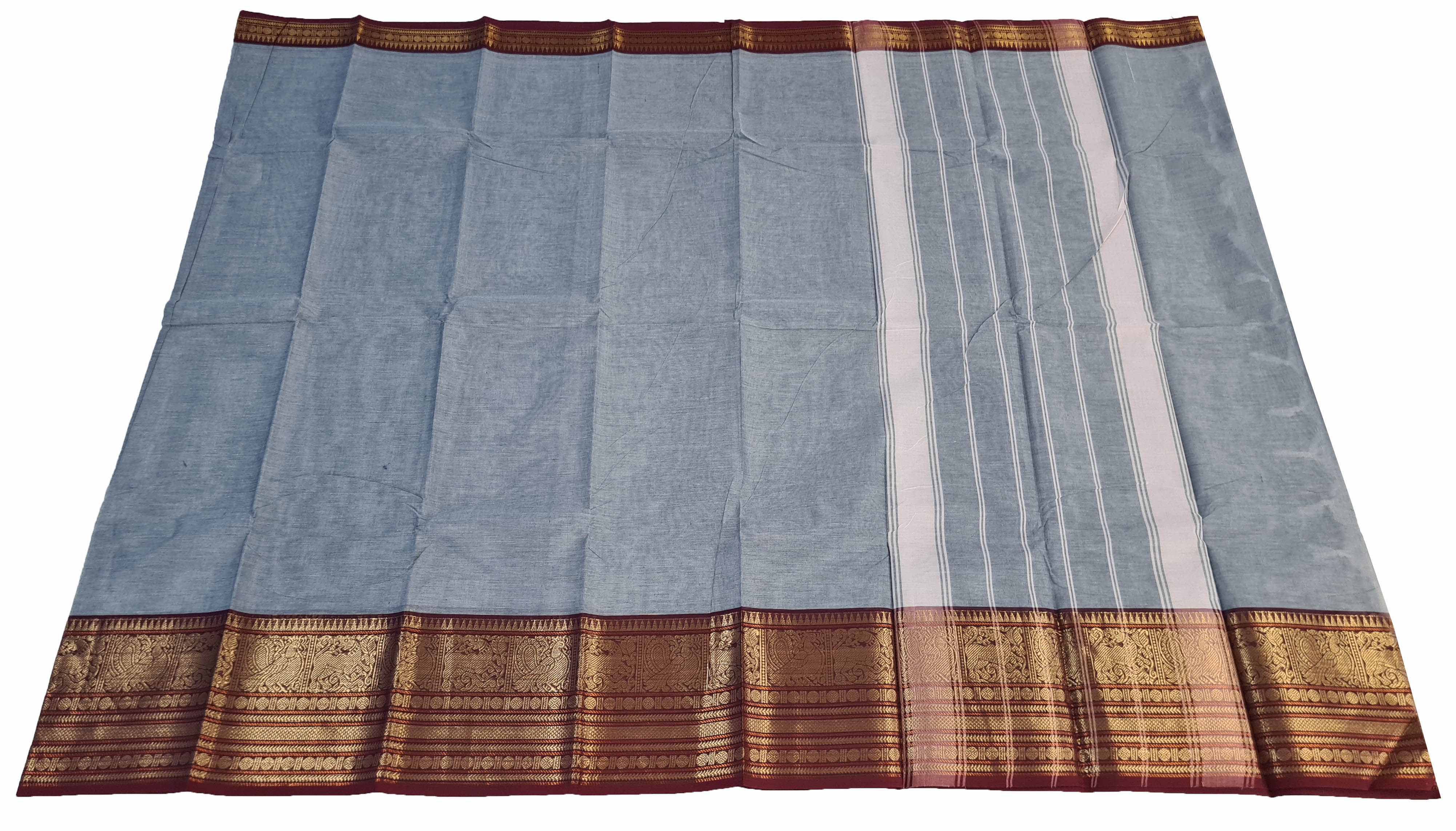 Kanchipuram Pure Cotton Saree With Blouse
