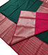 Kanchi Vegan Silk Saree With Contrast Blouse and Rich Jari Pallu