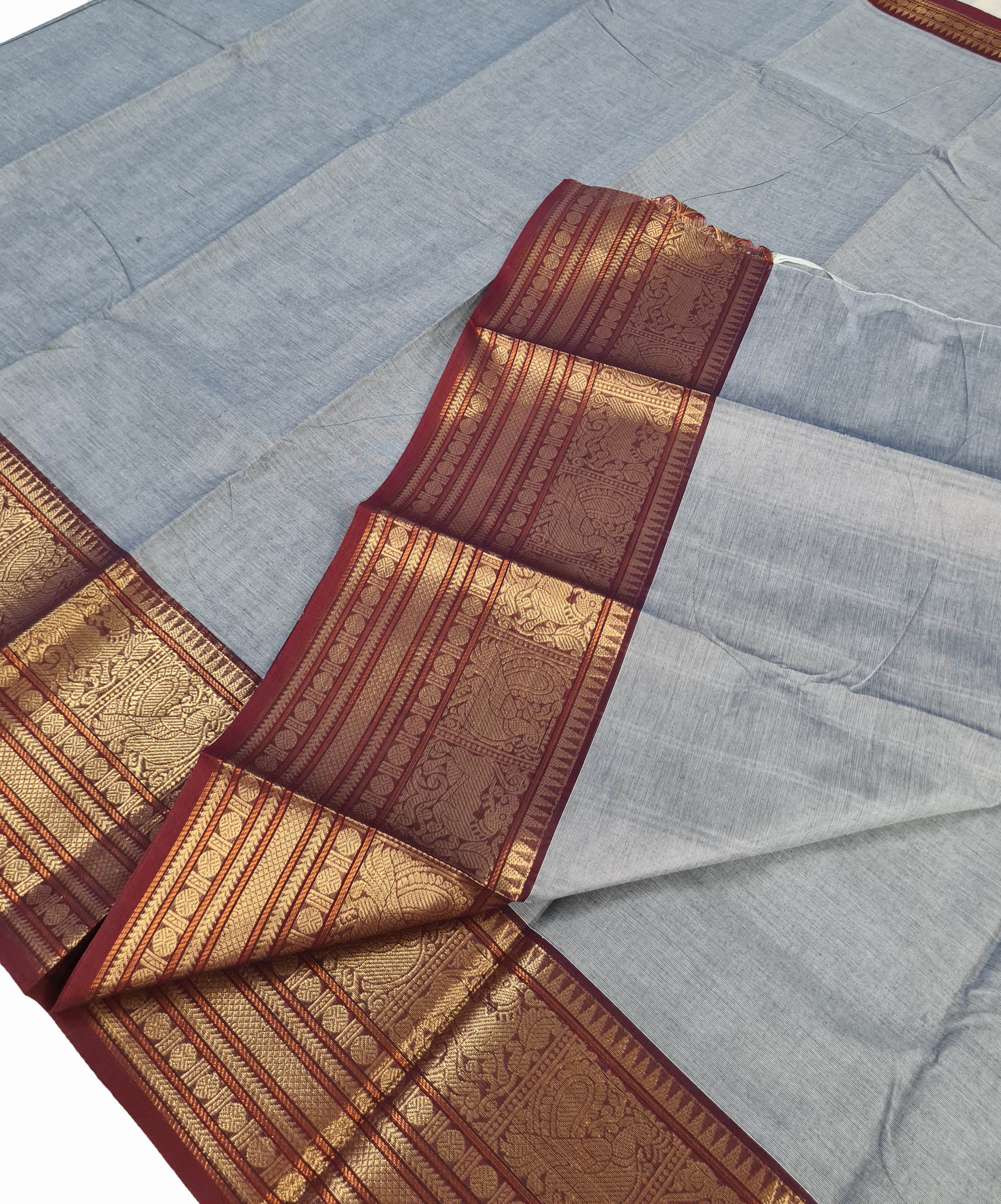 Kanchipuram Pure Cotton Saree With Blouse